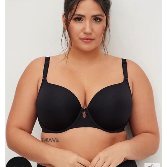 Torrid 44F T-shirt Lightly lined smooth 360° Back smoothing bra black 0873 - Picture 1 of 10
